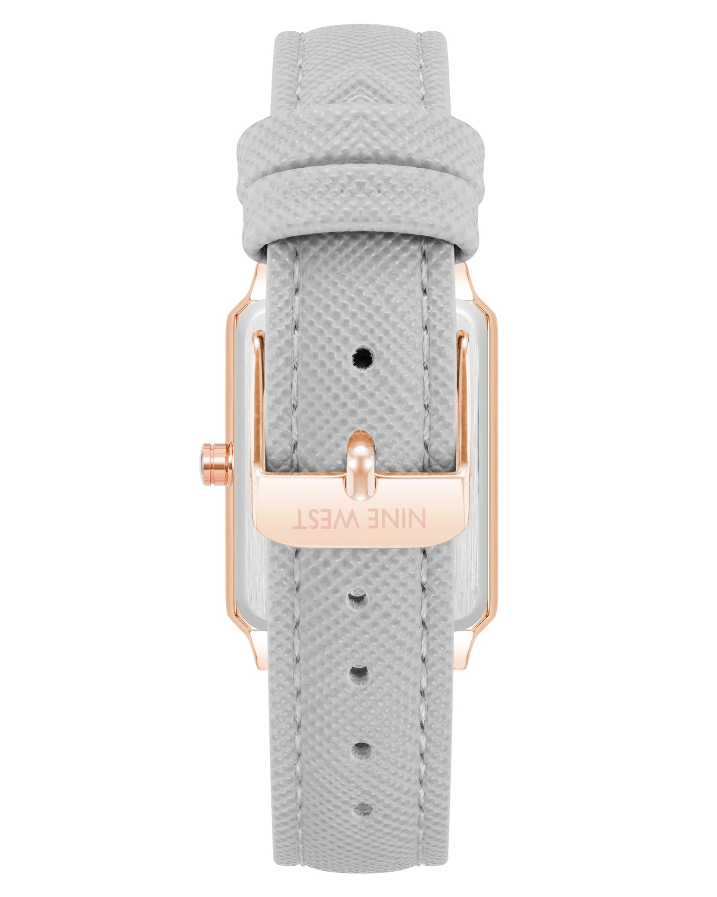 Rectangular Case Saffiano Strap Watch